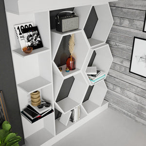 Βιβλιοθήκη Perissa Λευκό 140x29.6x177.4 εκ. Μελαμίνης - Pakobazaar