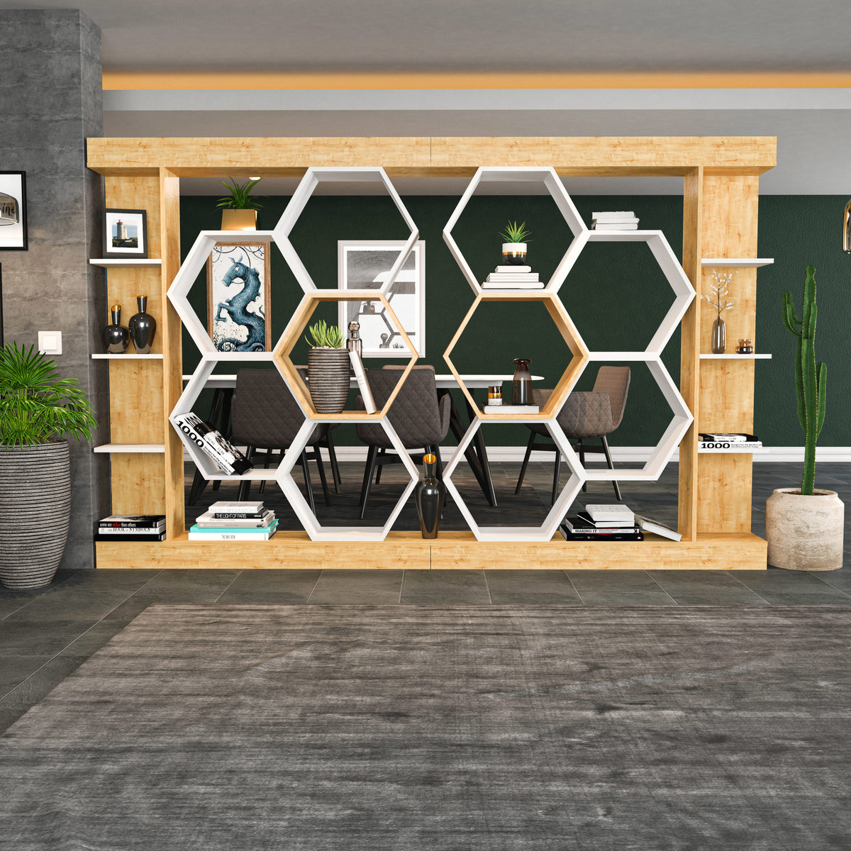 Βιβλιοθήκη Perissa Λευκό - Δρυς 140x29.6x177.4 εκ. Μελαμίνης