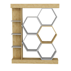 Βιβλιοθήκη Perissa Λευκό - Δρυς 140x29.6x177.4 εκ. Μελαμίνης