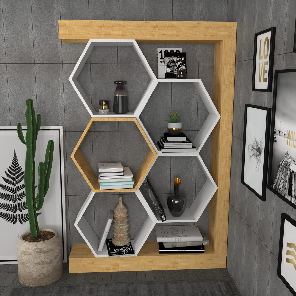 Βιβλιοθήκη Kalathas Δρυς - Λευκό 90x24.6x140 εκ. Μελαμίνης