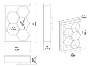 Βιβλιοθήκη Kalathas Δρυς - Λευκό 90x24.6x140 εκ. Μελαμίνης