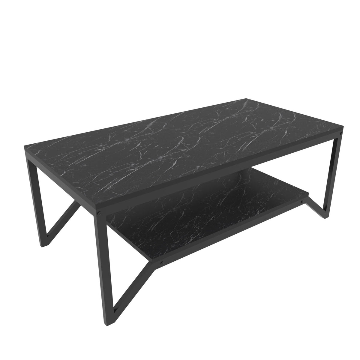 Τραπεζάκι Σαλονιού Prasino Μαύρο 120x60x45.8 εκ. Μελαμίνης