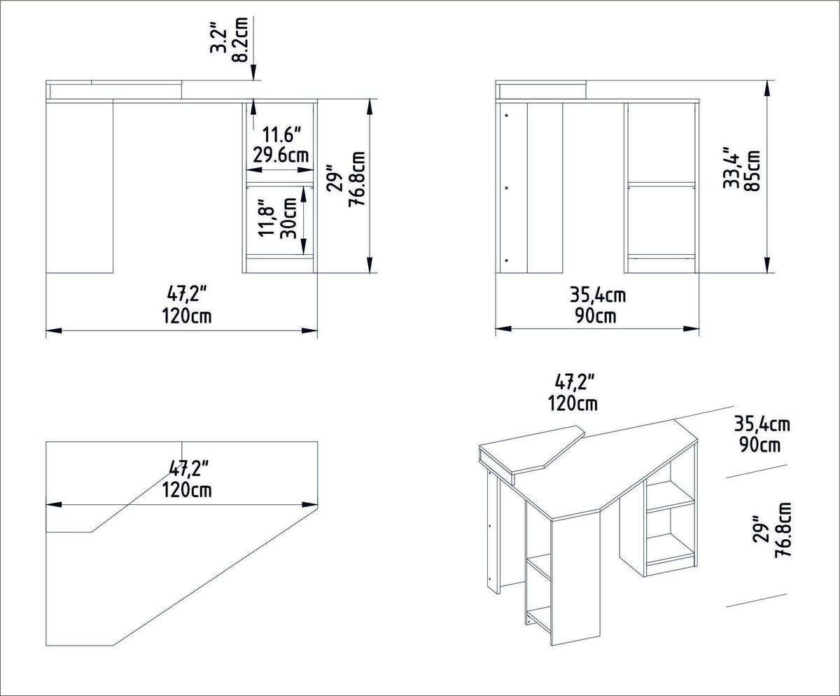 Γραφείο Rizari Καρυδί 120x90x76.8 εκ. Μελαμίνης