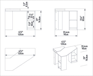 Γραφείο Rizari Καρυδί 120x90x76.8 εκ. Μελαμίνης