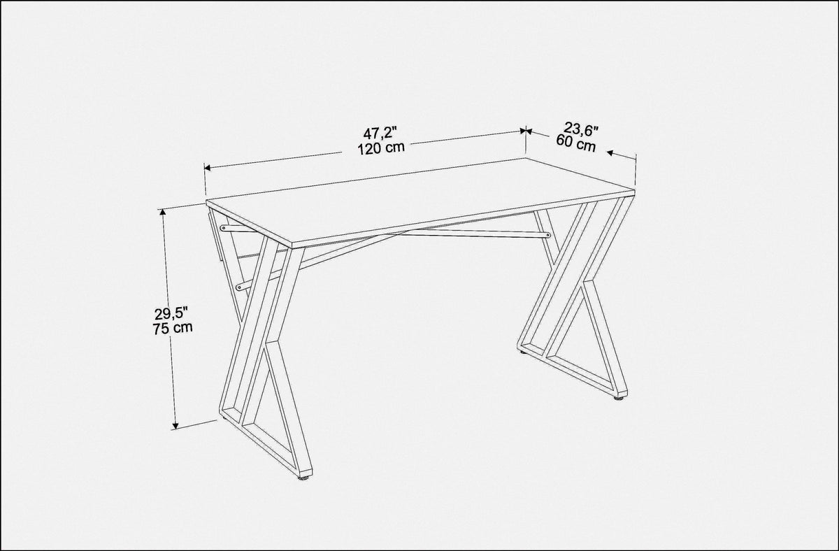 Γραφείο Iliochori Μαύρο 120x60x75 εκ. Μελαμίνης - Pakobazaar