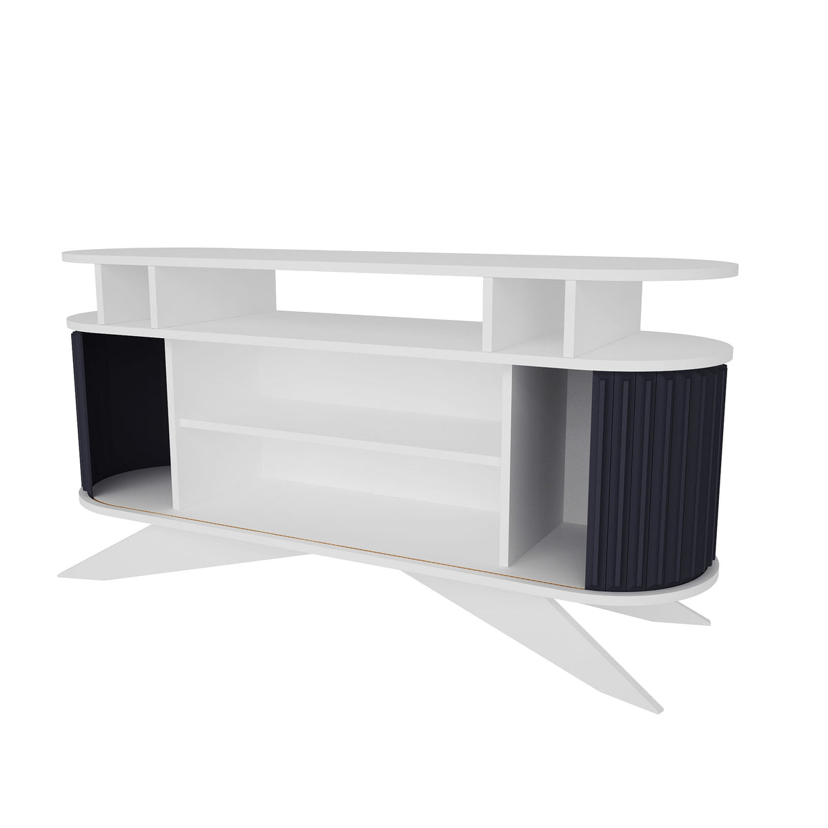 Μπουφές Kamari Λευκό - Ανθρακί 150x43x75 εκ. Μελαμίνης