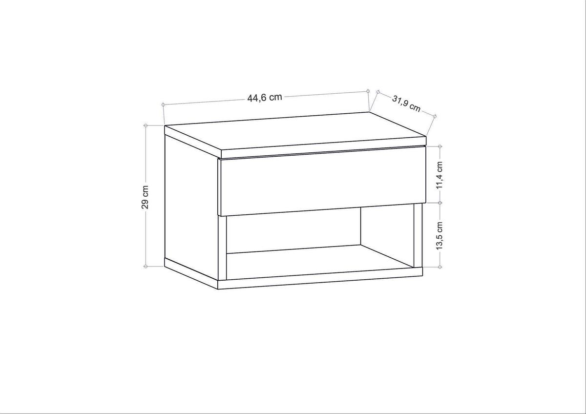 Κομοδίνο Anthili Λευκό 44.6x29x31.9 εκ. Μελαμίνης