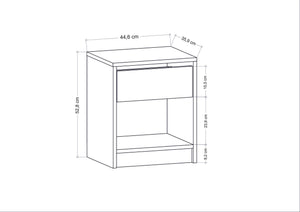 Κομοδίνο Episkopio Ανθρακί 44.6x35.9x52.8 εκ. Μελαμίνης