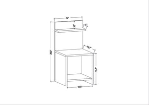 Κομοδίνο Frangista Λευκό 35.6x37.4x72 εκ. Μελαμίνης