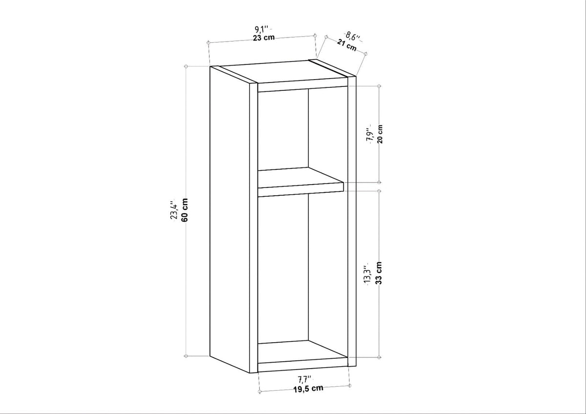 Κομοδίνο Embonas Λευκό 23.2x22x59.6 εκ. Μελαμίνης