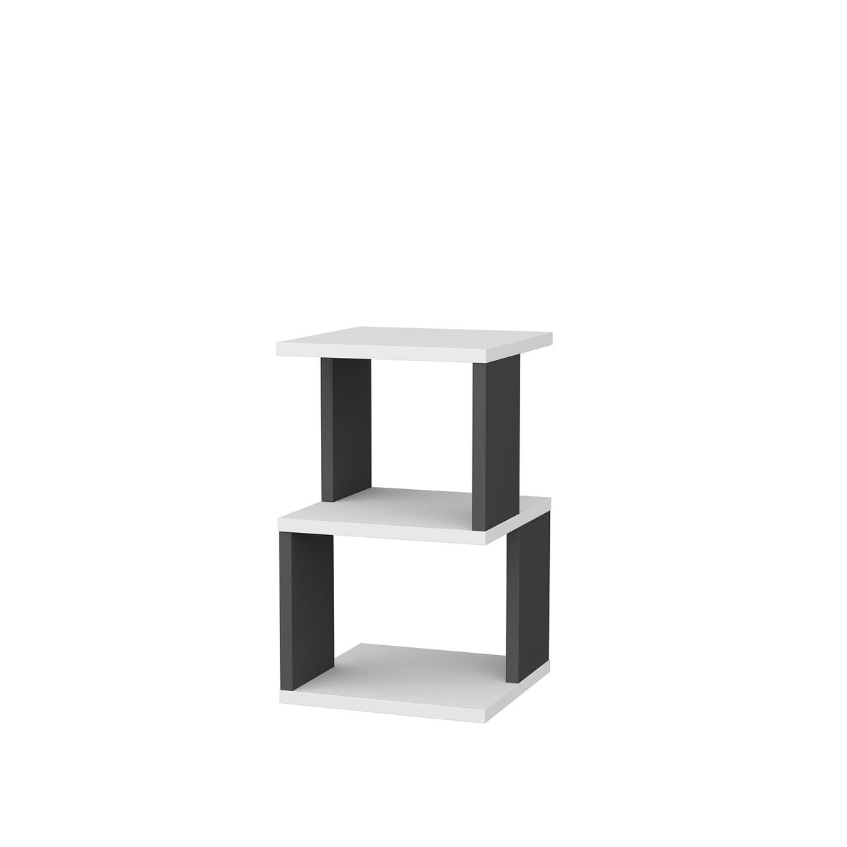 Κομοδίνο Ypati Λευκό - Ανθρακί 29.6x29.6x49.4 εκ. Μελαμίνης