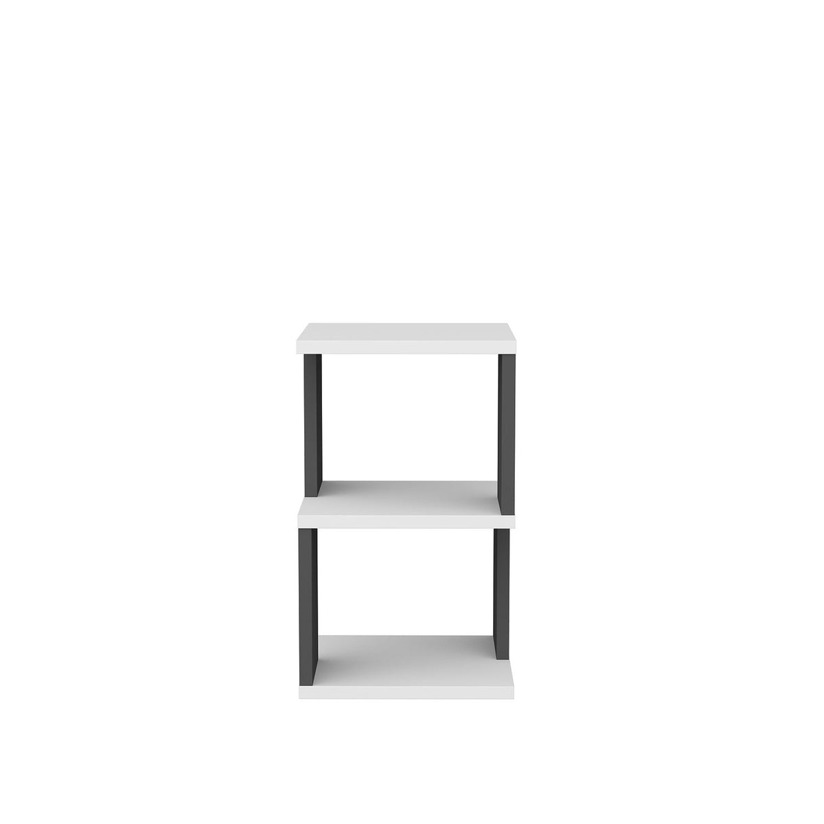 Κομοδίνο Ypati Λευκό - Ανθρακί 29.6x29.6x49.4 εκ. Μελαμίνης