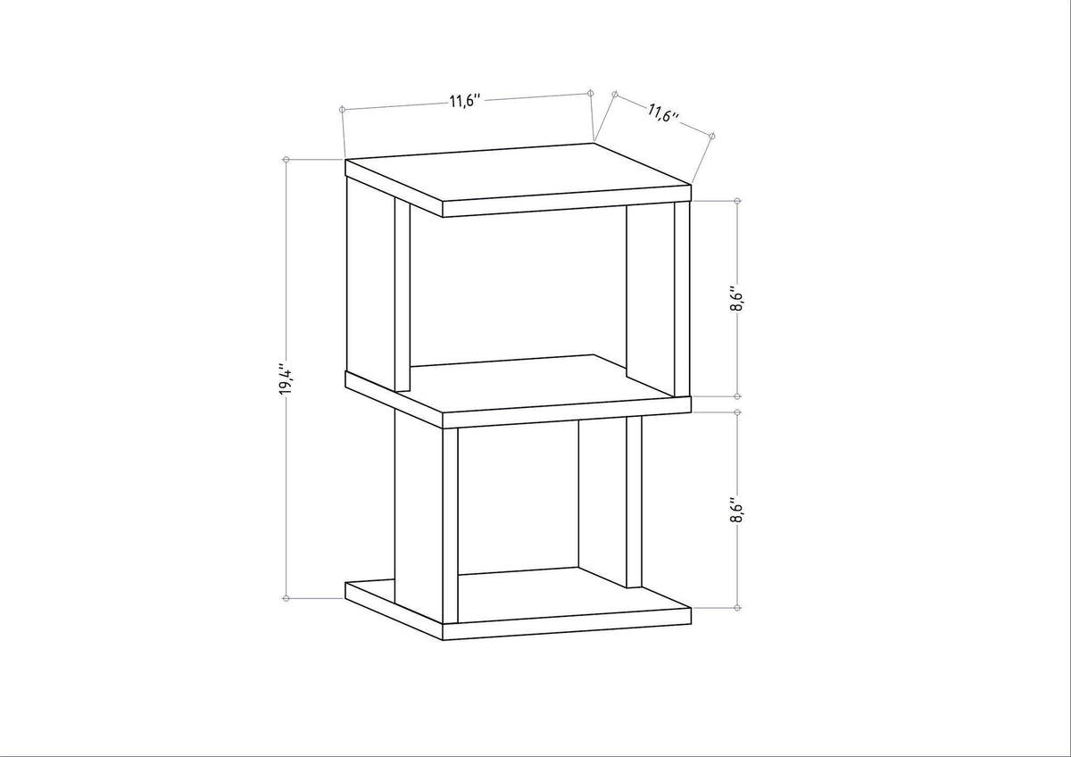 Κομοδίνο Ypati Λευκό - Ανθρακί 29.6x29.6x49.4 εκ. Μελαμίνης
