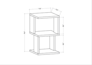 Κομοδίνο Ypati Λευκό - Ανθρακί 29.6x29.6x49.4 εκ. Μελαμίνης