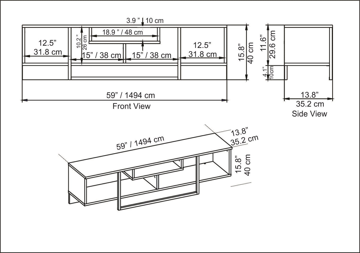 Έπιπλο Τηλεόρασης Kombotades Μαύρο - Χρυσό 150x35.2x40 εκ. Μελαμίνης - Pakobazaar
