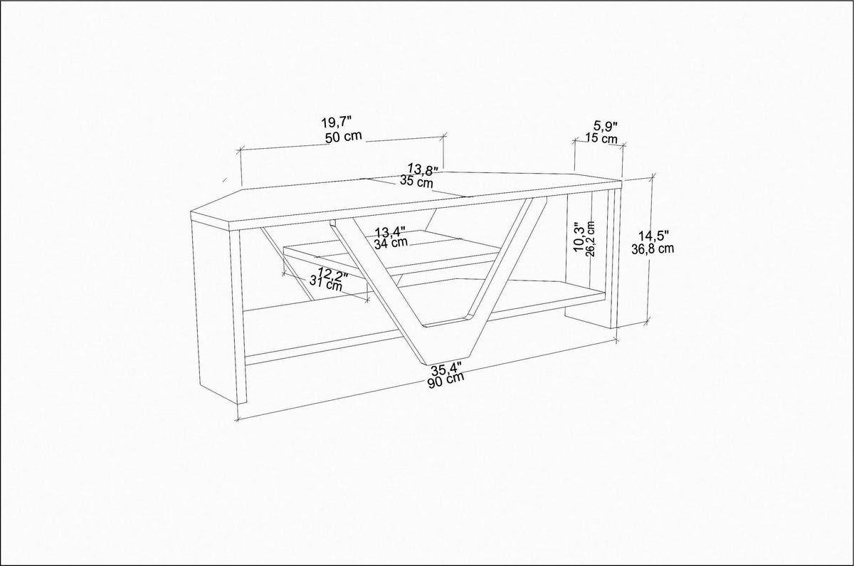 Έπιπλο Τηλεόρασης Faskomilo Oud - Μαύρο 90x35x36.8 εκ. Μελαμίνης