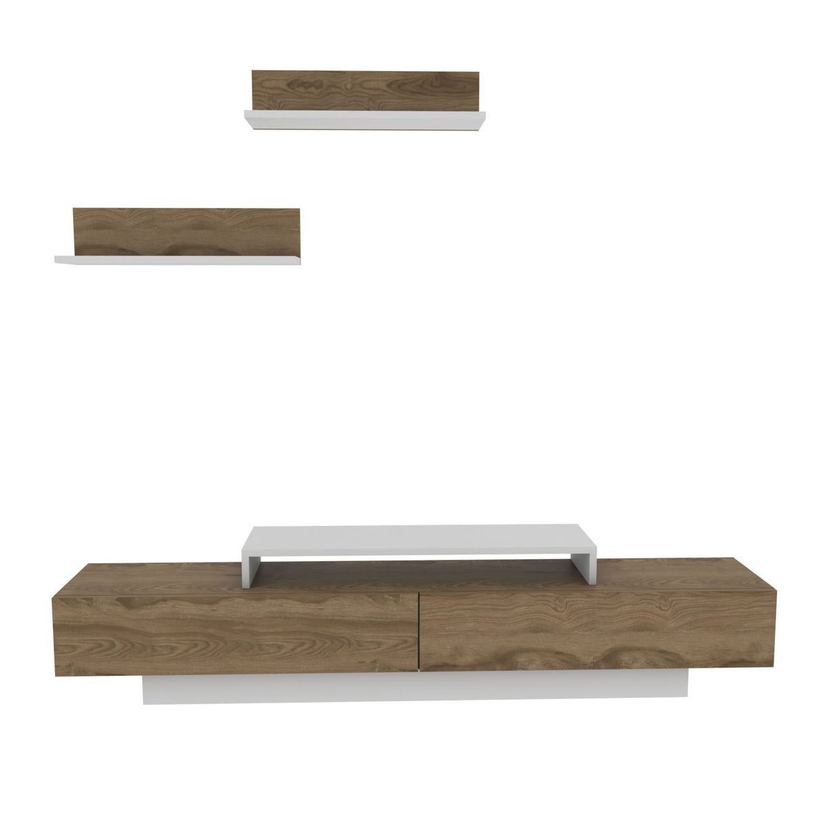 Σύνθεση Τηλεόρασης Afroditi Λευκό - Δρυς Oud 180x31x40 εκ. Μελαμίνης