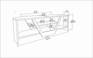 Έπιπλο Τηλεόρασης Almyrida Δρυς Oud - Μαύρο 120x35x36.8 εκ. Μελαμίνης