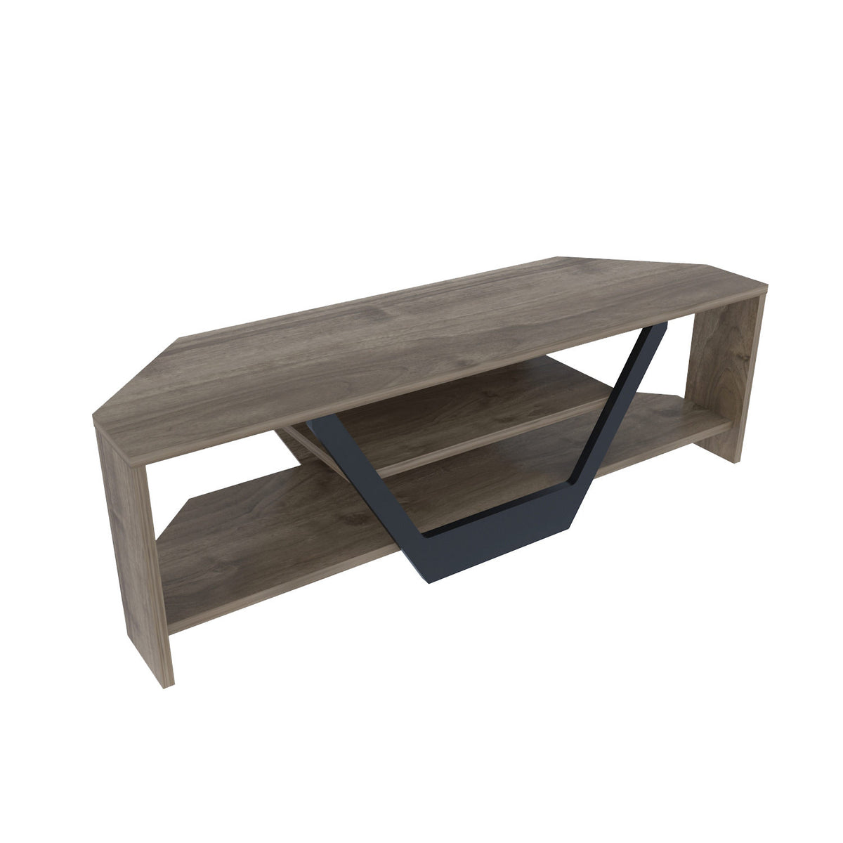 Έπιπλο Τηλεόρασης Almyrida Καρυδί - Μαύρο 120x35x36.8 εκ. Μελαμίνης