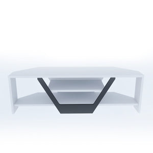 Έπιπλο Τηλεόρασης Almyrida Λευκό - Μαύρο 120x35x36.8 εκ. Μελαμίνης