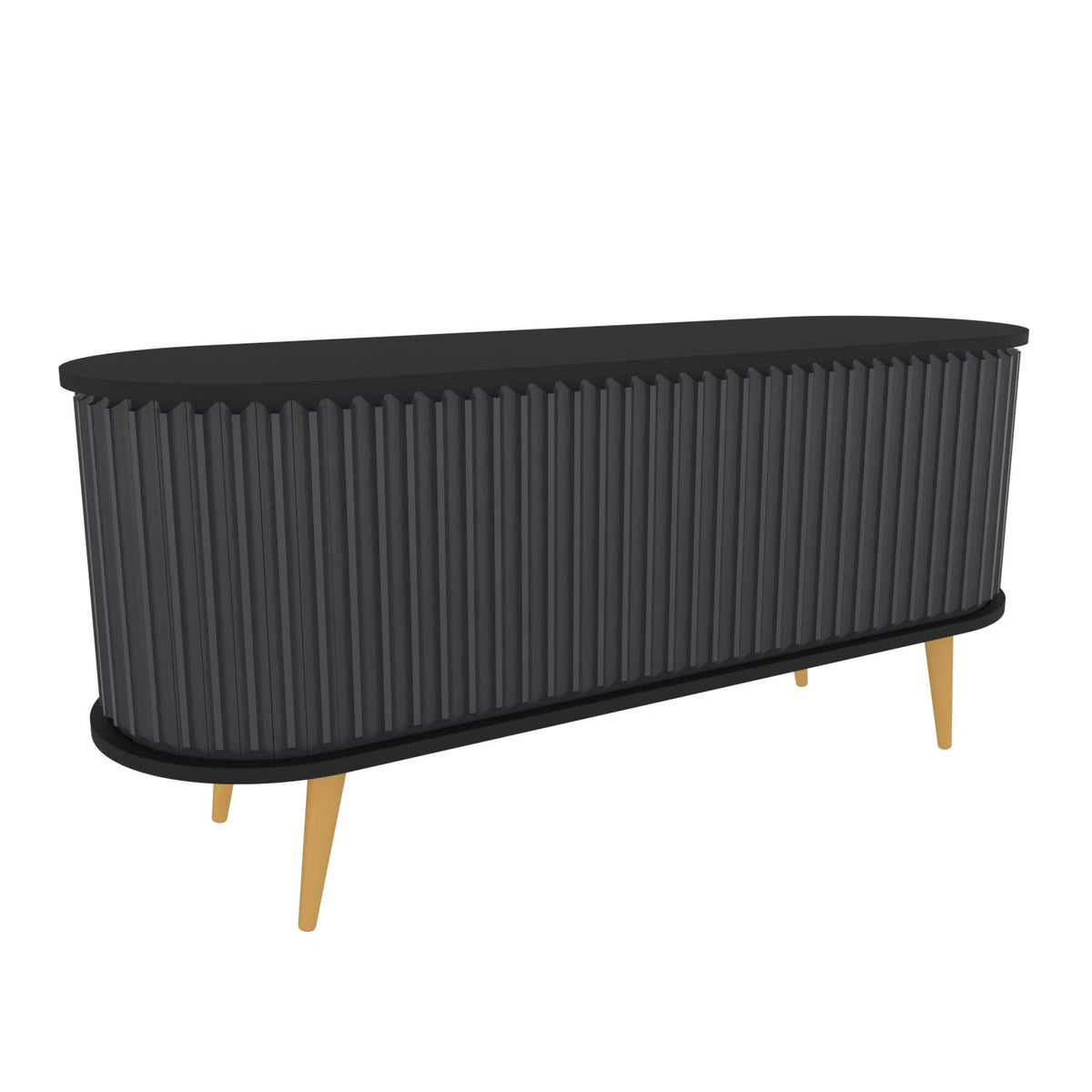 Έπιπλο Τηλεόρασης Kamari Μαύρο - Ανθρακί 140x43x64 εκ. Μελαμίνης
