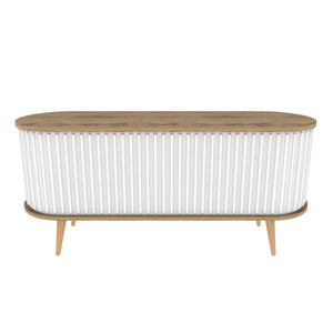 Έπιπλο Τηλεόρασης Kamari Δρυς Oud - Λευκό 140x43x64 εκ. Μελαμίνης