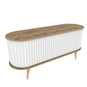 Έπιπλο Τηλεόρασης Kamari Δρυς Oud - Λευκό 140x43x64 εκ. Μελαμίνης