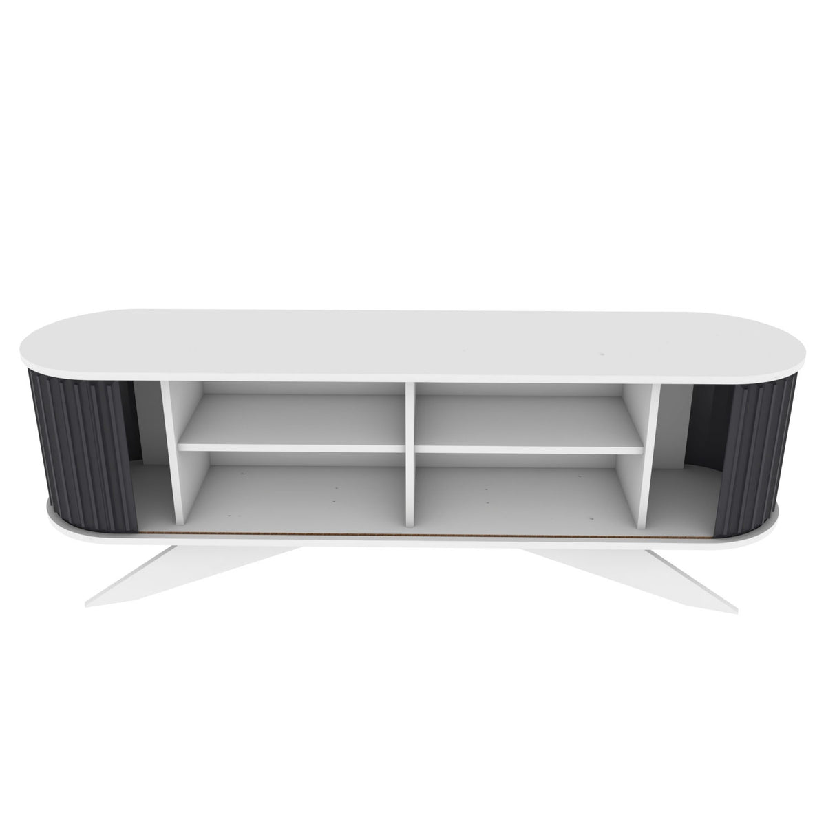 Έπιπλο Τηλεόρασης Kamari Ανθρακί - Λευκό 180x43x60 εκ. Μελαμίνης