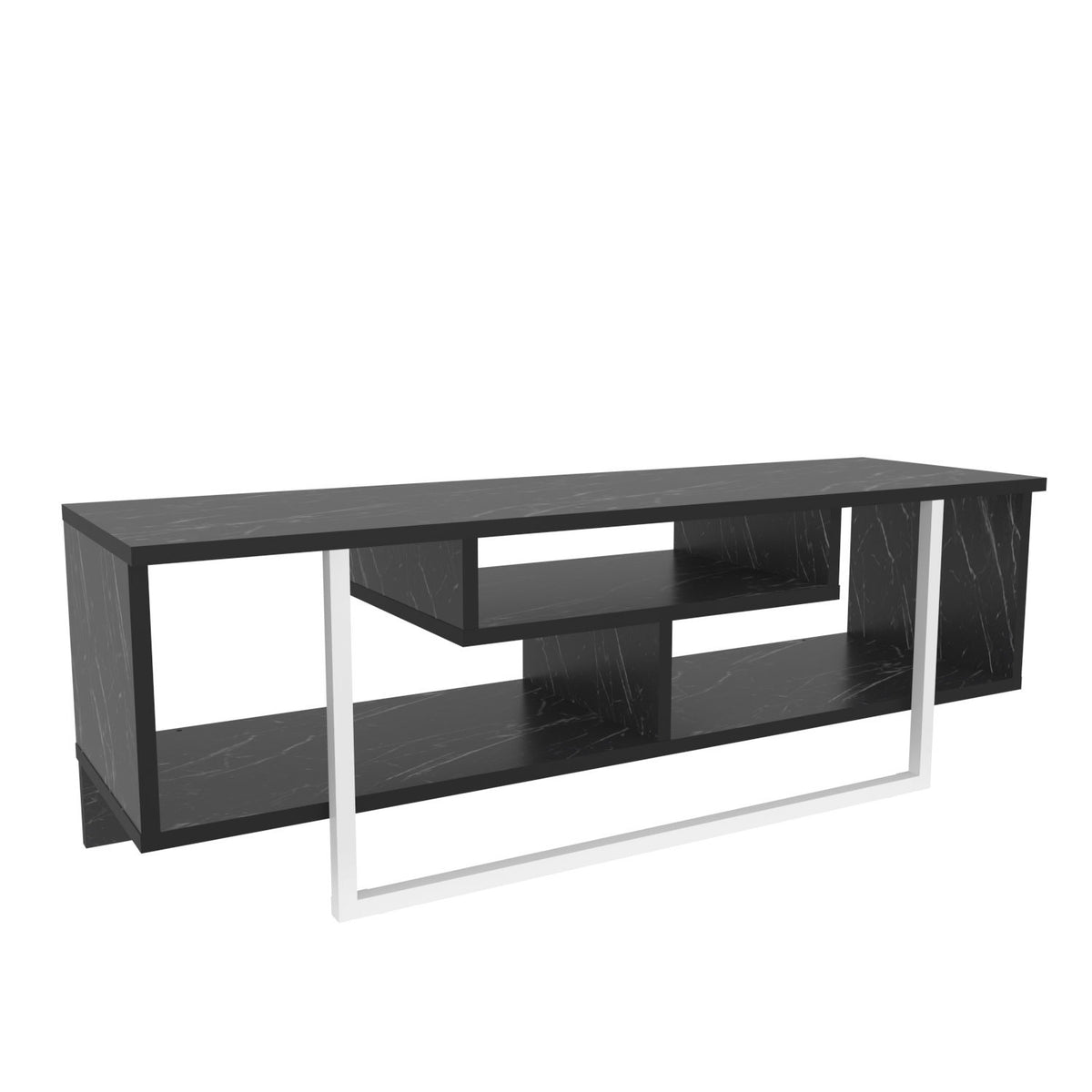 Έπιπλο Τηλεόρασης Kombotades Μαύρο - Λευκό 120x35.2x40.2 εκ. Μελαμίνης - Pakobazaar