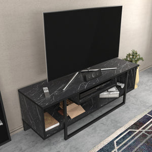 Έπιπλο Τηλεόρασης Kombotades Μαύρο 120x35.2x40.2 εκ. Μελαμίνης