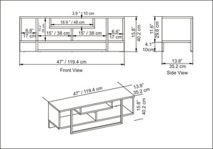 Έπιπλο Τηλεόρασης Kombotades Μαύρο 120x35.2x40.2 εκ. Μελαμίνης