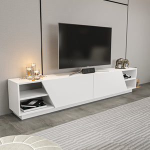 Έπιπλο Τηλεόρασης Lygaria Λευκό 240x37.1x47.4 εκ. Μελαμίνης