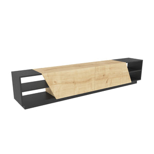 Έπιπλο Τηλεόρασης Lygaria Ανθρακί - Δρυς 240x37.1x47.4 εκ. Μελαμίνης
