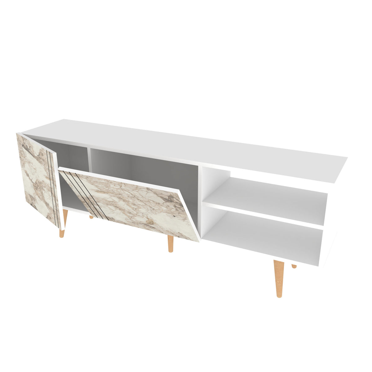 Έπιπλο Τηλεόρασης Georgioupoli Λευκό 160x35x38.6 εκ. Μελαμίνης