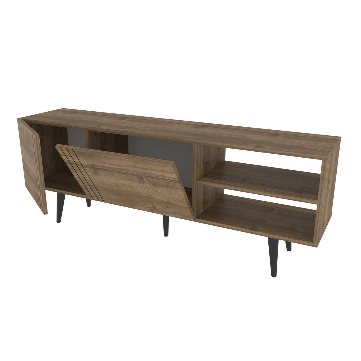 Έπιπλο Τηλεόρασης Georgioupoli Καρυδί 160x35x38.6 εκ. Μελαμίνης