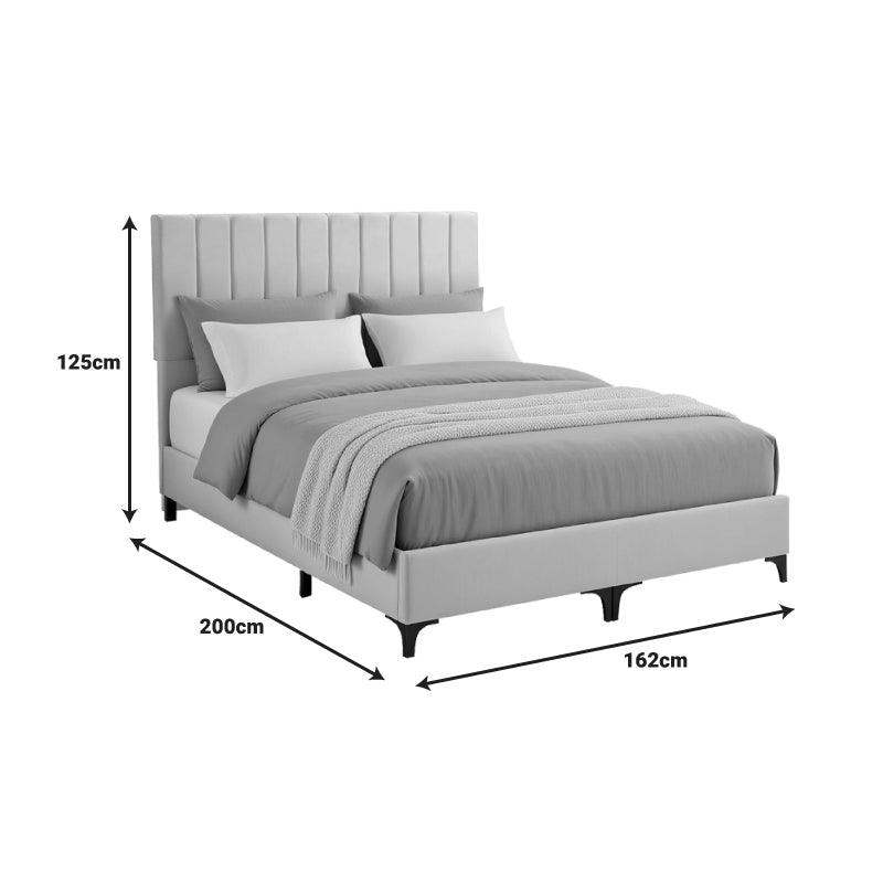 Κρεβάτι Moega  ύφασμα σε κρεμ απόχρωση 160x200εκ