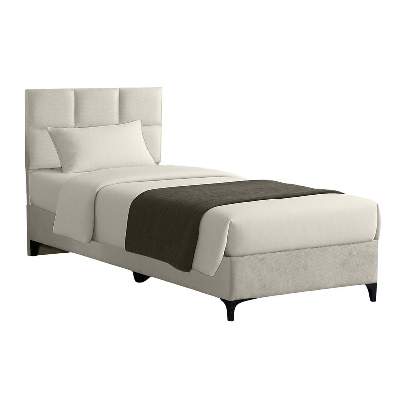 Κρεβάτι Melei  ύφασμα σε κρεμ απόχρωση 90x200εκ - Image 1