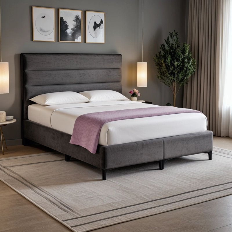 Κρεβάτι Limit  ύφασμα σε ανθρακί απόχρωση 160x200εκ