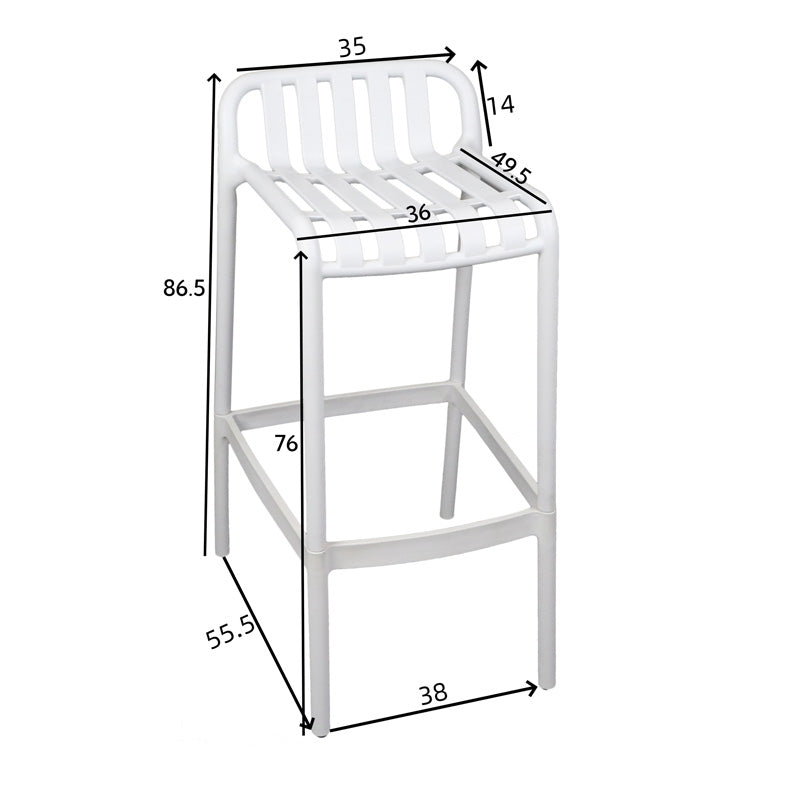 Σκαμπό μπαρ Zoi  pp σε απόχρωση cappucino 36x56x87εκ - Pakobazaar