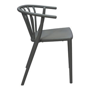 Πολυθρόνα Zelma  pp σε ανθρακί απόχρωση 55x53x73εκ - Pakobazaar
