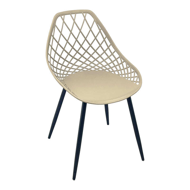 Καρέκλα Suan  pp σε capuccino απόχρωση και μαύρο μεταλλικό πόδι 56x49x82εκ - Image 1