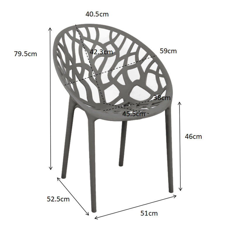 Πολυθρόνα Daren  pp σε ανθρακί απόχρωση 59x60x79,5εκ - Pakobazaar