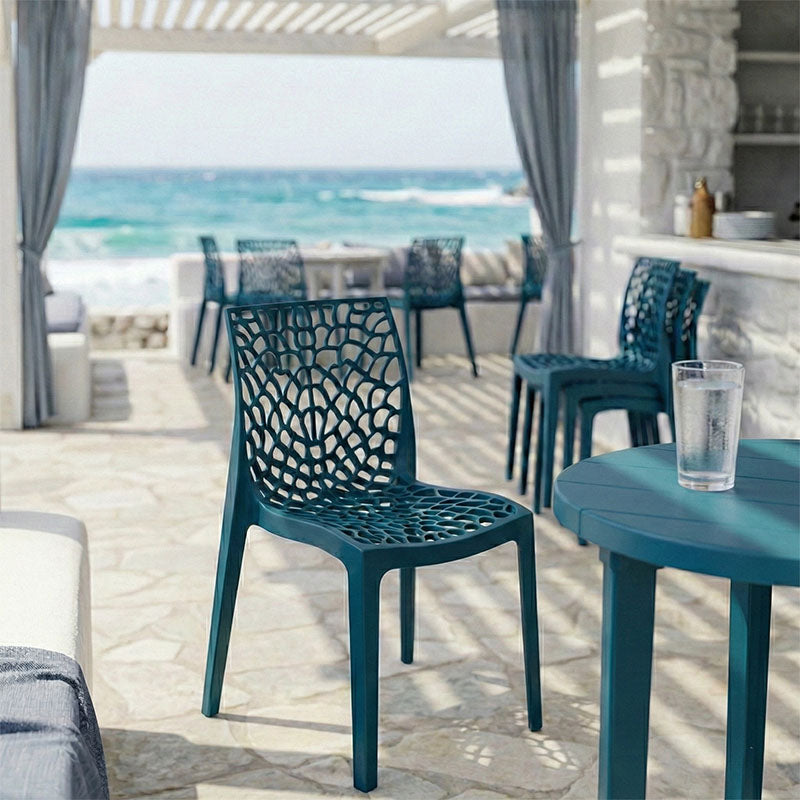 Καρέκλα στοιβαζόμενη Hush  pp σε μπλε απόχρωση 41x53x80.5εκ - Image 2