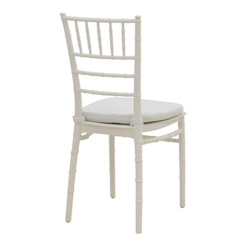 Καρέκλα Tiffany  με μαξιλάρι pp σε λευκή απόχρωση 40x40x88εκ - Pakobazaar