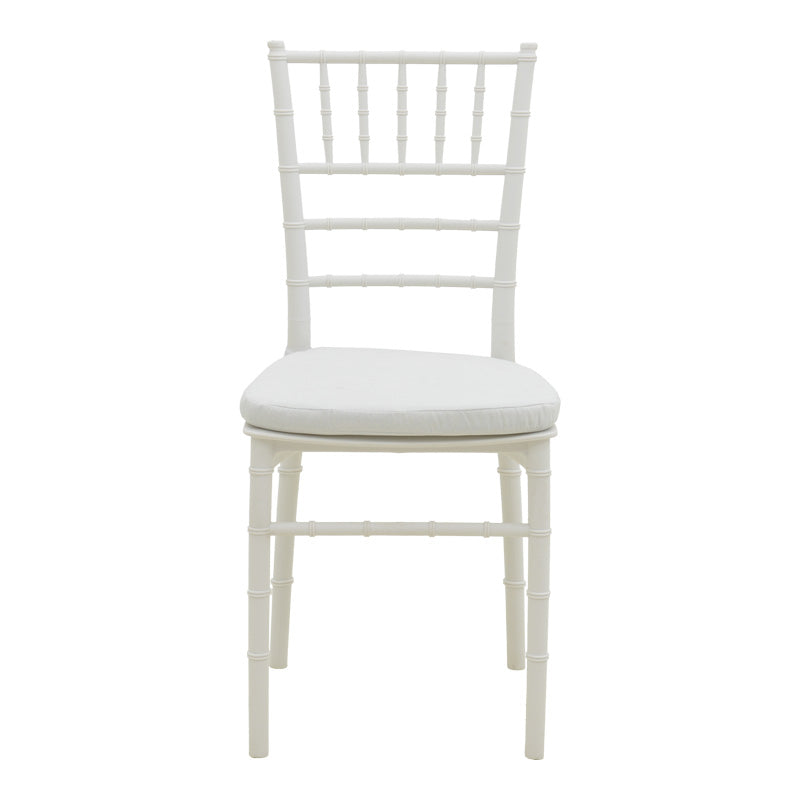 Καρέκλα Tiffany  με μαξιλάρι pp σε λευκή απόχρωση 40x40x88εκ - Pakobazaar