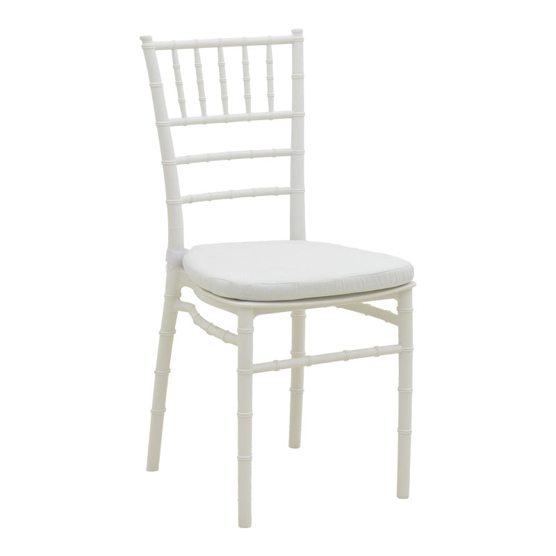Καρέκλα Tiffany  με μαξιλάρι pp σε λευκή απόχρωση 40x40x88εκ - Pakobazaar