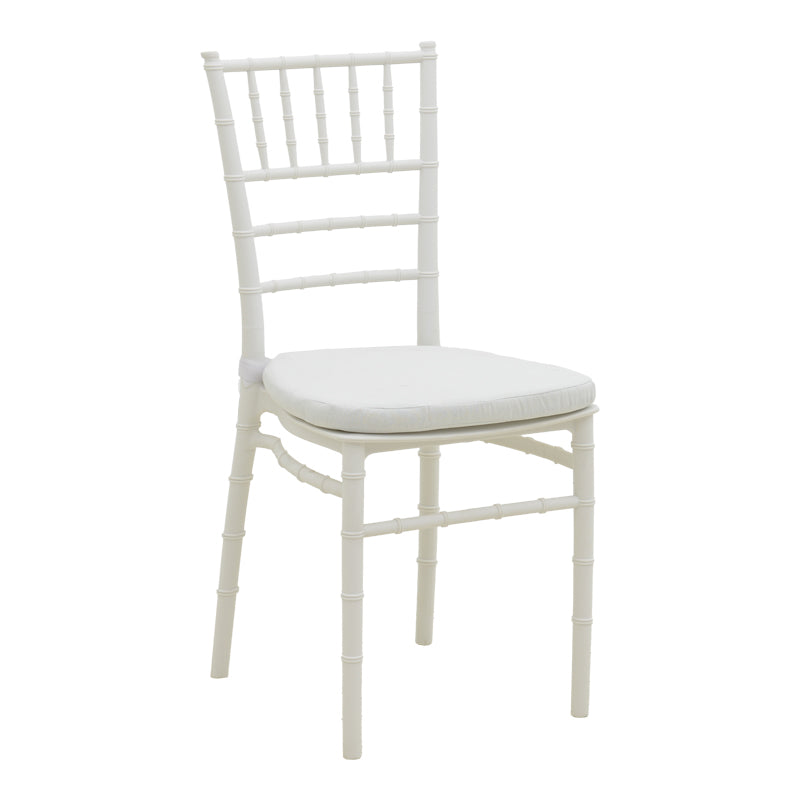 Καρέκλα Tiffany I  με μαξιλάρι pp σε λευκή απόχρωση 39.5x46.5x87εκ - Pakobazaar