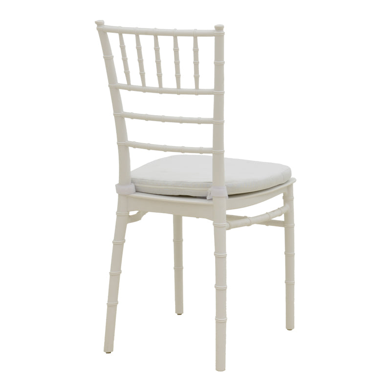 Καρέκλα Tiffany I  με μαξιλάρι pp σε λευκή απόχρωση 39.5x46.5x87εκ - Pakobazaar