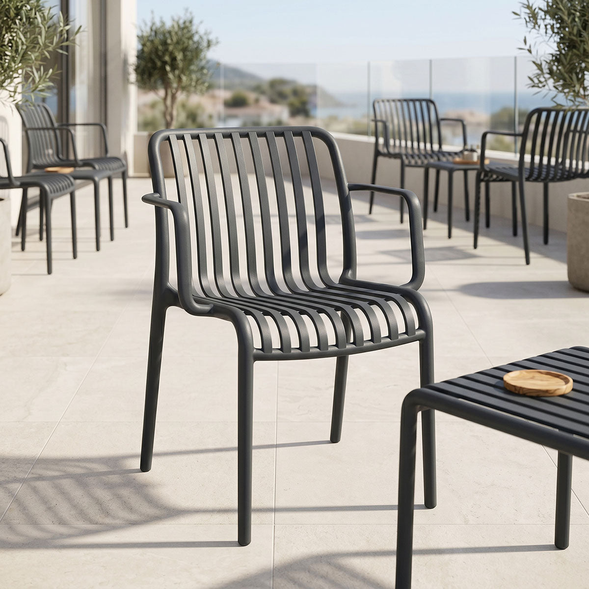 Πολυθρόνα Zoi  pp ανθρακί 54x57.5x79εκ - Pakobazaar