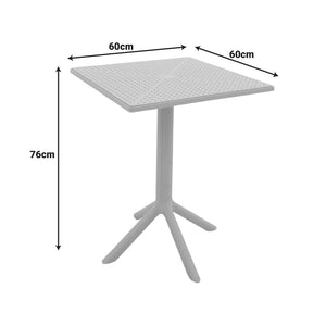 Τραπέζι Groovy  pp διατρητο λευκό 60x60x76εκ - Pakobazaar